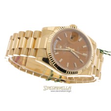 Rolex DayDate President Cognac ref. 118238 oro giallo 18kt nuovo